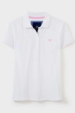 Crew Clothing Company Winter White Cotton Polo Shirt -Fashion Women T85246s4