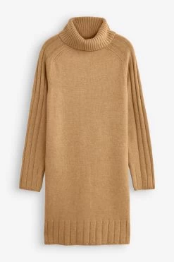 Next Roll Neck Rib Jumper Dress -Fashion Women T87301s7