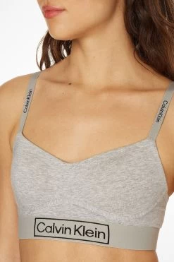 Calvin Klein Grey Reimagined Heritage Lined Bralette -Fashion Women T98000s3