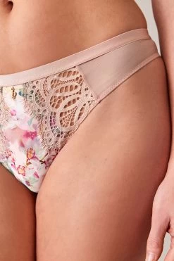 B By Ted Baker Pink Floral Satin Brazillian Knickers -Fashion Women T99 525s4