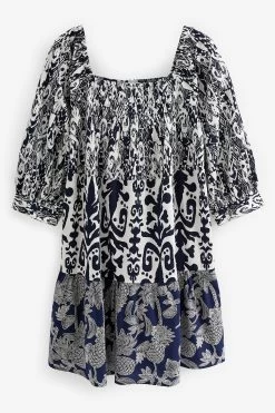 Next Off The Shoulder Square Neck Tiered Mini Dress -Fashion Women TGT655s5