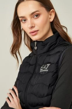 EA7 Emporio Armani Black Padded Gilet -Fashion Women U08216s3