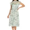 Adrianna Papell Blue Short Printed Chiffon Dress -Fashion Women U09517s