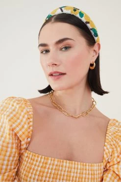 Accessorize Yellow Beaded Lemon Headband