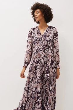 Phase Eight Multi Fredrika Floral Pleated Maxi Dress -Fashion Women U17215s5