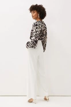 Phase Eight Cream Solange Wide Leg Suit Trousers -Fashion Women U17217s2