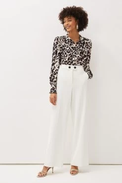 Phase Eight Cream Solange Wide Leg Suit Trousers -Fashion Women U17217s3