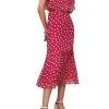 Whistles Pink Moon Spot Print Midi Dress -Fashion Women U26143s