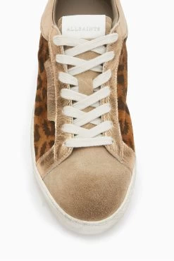 AllSaints Brown Sheer Leopard Sneakers -Fashion Women U30800s4