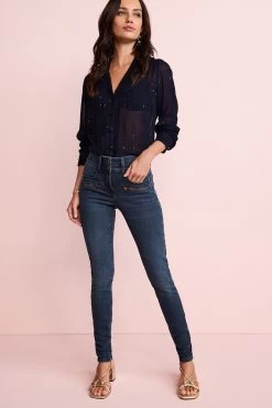 Inky Blue Zip Pocket Next Lift, Slim And Shape Skinny Jeans