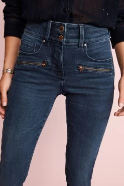 Inky Blue Zip Pocket Next Lift, Slim And Shape Skinny Jeans -Fashion Women U36 663s4