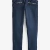 Next Inky Blue Zip Pocket Slim & Shape Jeans -Fashion Women U36654s