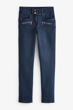 Next Inky Blue Zip Pocket Slim & Shape Jeans