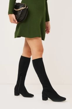 Next Black Forever Comfort Sock Block Heel Knee High Boots -Fashion Women U41838s2