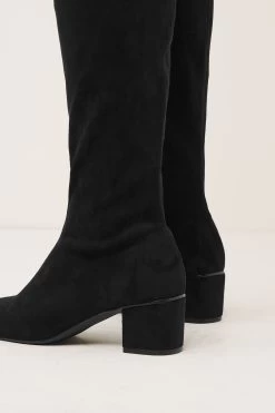 Next Black Forever Comfort Sock Block Heel Knee High Boots -Fashion Women U41838s3