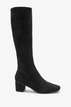 Next Black Forever Comfort Sock Block Heel Knee High Boots -Fashion Women U41838s4