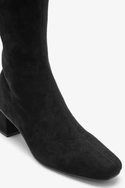 Next Black Forever Comfort Sock Block Heel Knee High Boots -Fashion Women U41838s6