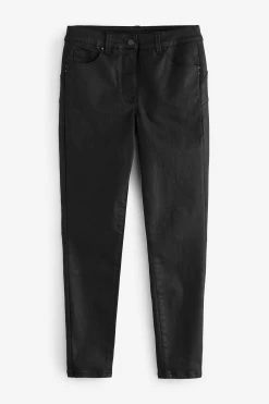 Next Black Lift, Slim And Shape Coated Denim Skinny Jeans -Fashion Women U44974s4