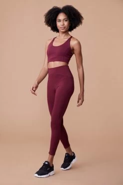 Active People Womens Red Lotus Leggings -Fashion Women U47289s3