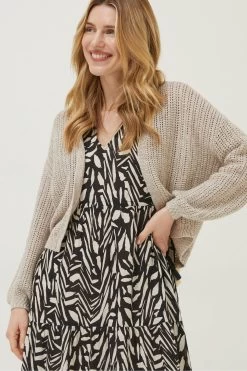 FatFace Natural Anna Crochet Cardigan