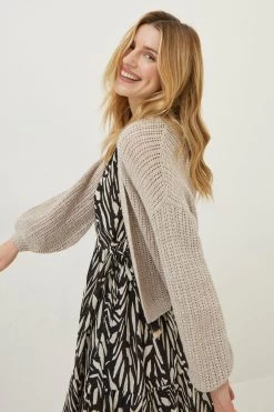 FatFace Natural Anna Crochet Cardigan -Fashion Women U53791s3