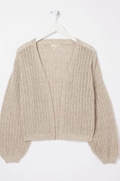 FatFace Natural Anna Crochet Cardigan -Fashion Women U53791s5