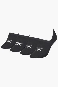 Calvin Klein Black Logo Invisible Socks 4 Pack