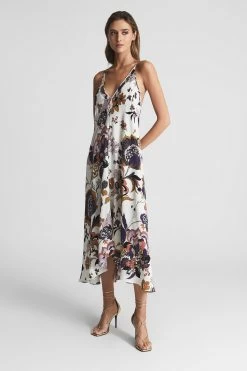 Reiss Mabel Print Plunge Neck Maxi Dress -Fashion Women U56913s3