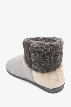 Next Grey Patchwork Forever Comfort® Boot Slippers -Fashion Women U57518s5