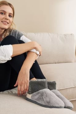 Next Grey Patchwork Forever Comfort® Boot Slippers -Fashion Women U57518s6