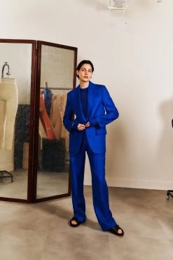 Jigsaw Blue Linen Twill Calder Blazer