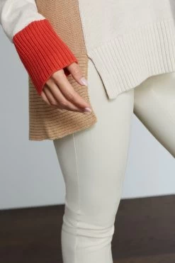 Next Orange/White Colourblock Cosy High Neck Jumper -Fashion Women U61 597s4