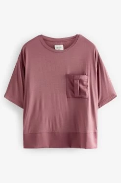 Next Berry Purple Jersey Pyjamas With Satin Trims -Fashion Women U62395s2