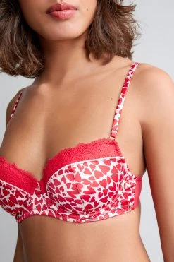 B By Ted Baker Red Heart Satin Balcony Bra 15 B By Ted Baker Red Heart Satin Balcony Bra -Fashion Women U63 099s6