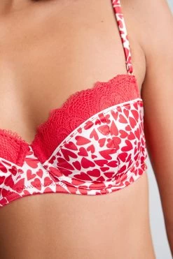 B By Ted Baker Red Heart Satin Balcony Bra 16 B By Ted Baker Red Heart Satin Balcony Bra -Fashion Women U63 099s7