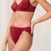Triumph Red Amourette 300 Rococo Highleg Brazilian Briefs -Fashion Women U64832s