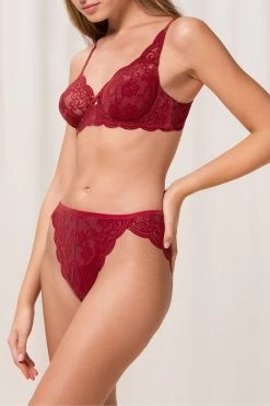 Triumph Red Amourette 300 Rococo Highleg Brazilian Briefs