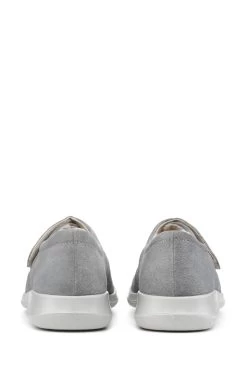 Hotter Wrap Touch-Fastening Faux Fur Lined Grey Slippers -Fashion Women U67361s4
