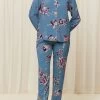 Triumph Blue Boyfriend Pyjama Set -Fashion Women U70123s