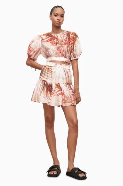 AllSaints Astria Luar Pink Top -Fashion Women U70934s4