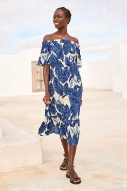 Next Off Shoulder Midi Summer Dress