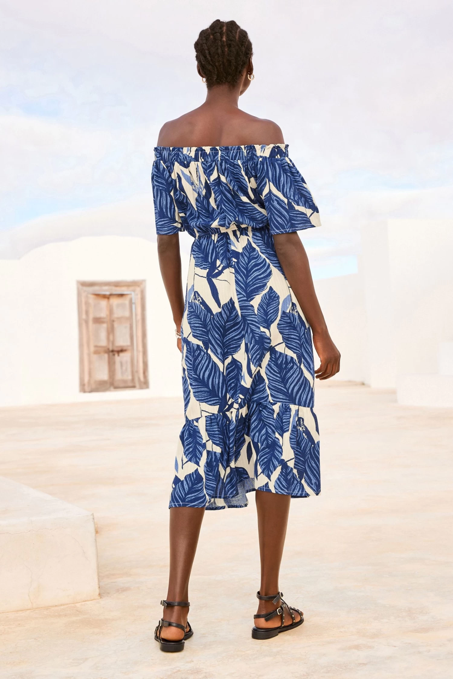 Next Off Shoulder Midi Summer Dress 4 Next Off Shoulder Midi Summer Dress - Image 2