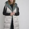 Rino & Pelle Cream Long Hooded Padded Waistcoat -Fashion Women U78953s