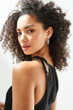 Next Halterneck Plissé Jumpsuit -Fashion Women U80 255s5