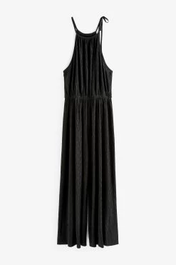 Next Halterneck Plissé Jumpsuit -Fashion Women U80 255s6