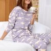 Lilac Purple Scion At Next Cotton Jersey Pyjamas -Fashion Women U81 929s