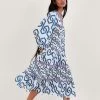 Monsoon Blue Geometric Print Kaftan Dress In Sustainable Cotton 2 Monsoon Blue Geometric Print Kaftan Dress In Sustainable Cotton -Fashion Women U82151s