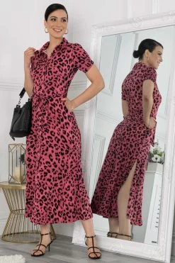 Jolie Moi Pink Jocelyn Maxi Shirt Dress -Fashion Women U83610s4