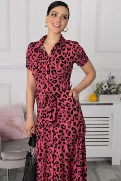 Jolie Moi Pink Jocelyn Maxi Shirt Dress -Fashion Women U83610s6