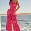 Next Pink/Orange One Shoulder Plisse Jumpsuit -Fashion Women U85 379s